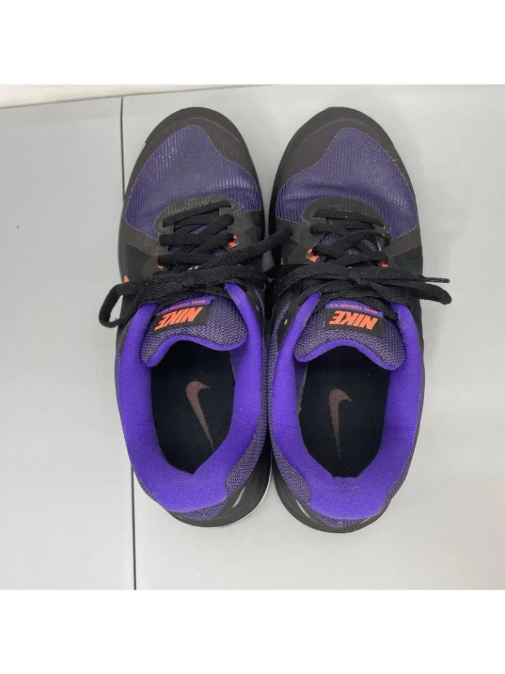 Nike Dual Fusion X2 Sneakers Shoes Running Training Purple Black Womens 8